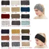 CC bandeau coloré tricoté Crochet torsion bandeau hiver oreille plus chaud élastique bandeau large cheveux accessoires