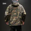Ropa de moda en ambos lados sudaderas con capucha negras ropa de calle chaqueta de camuflaje militar hombres estilo coreano moda sudadera ropa Harajuku