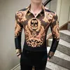 Luxury Floral Shirt Men Fashion 2020 Spring Long Sleeve Mens Casual Shirts Streetwear Slim Fit Night Club Party Dress Tuxedo 3XL1