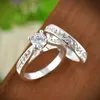 Pretty Rings Set For Women Men Bijoux Femme Fashion Jewelry Crystal Engagement Wedding Rings Set