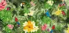 Milofi ручной роспись попугая тропических лесов завода мультфильм фон стена бумага фрески