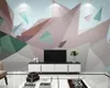 خلفيات 3D لغرفة المعيشة بسيطة حديث تجريدي الهندسة الطازجة الصغيرة وديكور أنيق الغلاف الجوي الداخلية للجدران