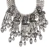 Luxury Crystal Rhinestone Skull Tassel Choker Necklace Women Maxi Chunky Chains Fringe Statement Large Collar Necklaces Pendants7192104