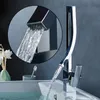 Bathroom Sink Faucets Luxury Chrome Black Nickel Orange Brass Square Basin Faucet Mixer Tap Deck Mounted &Cold MixerTap Torneira