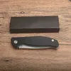 Gorący! Łożysko kulkowe Flipper Składany Nóż D2 Satin Drop Point Blade Czarny G10 + Ze stali nierdzewnej Blacha Uchwyt EDC Noże