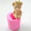 Herramientas de pastel Lindo oso niño niña silicona jabón molde fondant decoración sugarcraft chocolate goma pasta vela moldes1