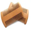 MOQ 50 pezzi Amazon vendita calda belle denti grossi doppi lati pettini in legno LOGO personalizzato pettine per capelli in legno pettine per barba da uomo a doppia faccia
