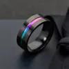 Mode Männer Ringe Matt Größe 6-13 Edelstahl Schwarz Finger Ringe Schmuck Bunter Ring Für Geschenk