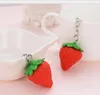 500 unids de fresa llavero rojo encantador encanto colgante colgante bolso bolso llavero anillo cadena joyería regalo fruta moda