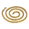 Mens Gold Chain Halsband 4mm kedjor halsband för män 20quot 26quot guldfärg rostfritt stål byzantin kedja halsband man c9241063