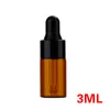 1ml 2ml 3ml 5ml Mini Empty Dropper Bottle Portable Aromatherapy Esstenial Oil Bottle with Glass Eye Dropper