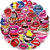 50Pack Sexy Lippen Stickers Cartoon Lip Print Graffiti Sticker Persoonlijkheid Bagage DIY Lady Lip Decals PVC Zoenen Foto's