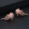 GODKI Elegant Famous Design Leaf Full Mirco Paved Microl Zirconia Wedding Earring Fashion Jewelry