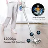 Dibea 12000Pa Powerful Suction Lightweight Rechargeable Lithium Ion Battery and LED Brush Cordless Stick Vacuum Cleaner