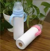 8 oz Baby Sippy Nipple Cup DIY Sublimación Tetina de acero inoxidable Doble pared Vaso aislado Taza de viaje Frascos de agua rectos LJJP382