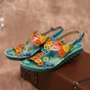 2020 SANDALS SANDALS SANDALS Moda Retro StyleOutdoor Wedge Flowers Sandálias casuais abertas para feminino Plataforma 1