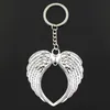 20pcs / lot Anel chave Keychain jóias de prata banhados coração asas do anjo Chaveiros pingente de acessórios novo