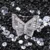 Bague papillon glacée mode Hip Hop or argent hommes CZ diamant anneaux bijoux