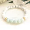 MG0882 Ny design Labradorite Howlite Armband Chalcedony Pärlarmband för kvinnor Energy Power Yoga Mala Armband