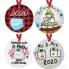 2020 masque ornement bricolage bonhomme de neige papier toilette pendentif arbre de noël pendentif décoration de noël cadeau de noël ornement UT65