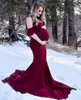 Umstandskleid für Fotoshooting, schwangere Frauen, sexy schulterfrei, Meerjungfrauenkleid, Schwangerschaftskleid, Babyparty, Fotografie-Requisite