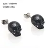 European and United States Fashion Gothic Skull Skeleton Hoop Earring 925 Silver Skull Stud Earring Halloween Jewelry for Women Girlls