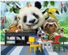 Custom photo wallpapers for walls 3d mural Cute cartoon zoo group of animals mural for children room background wall papers home decoration
