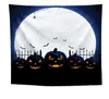 Halloween Tapestry Halloween Beach Handduk 150*130 cm Pumpkin Ghost Print Wall Hanging Tapestry Bath Thandels Cartoon Shawla Yoga Mat Filt