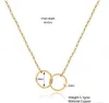 Casual Double Circle Halskette Silber Goldkette Frauen Erste Ewigkeit Verriegelung Reifen Infinity Anhänger Aussage Halsketten DHL Schnelles Schiff