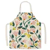 Printed linen apron kitchen cleaning daily apron flower plant printed adult aprons Gedrukt linnen schort15073301