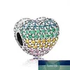 20PCS Alloy Heart Beads Charms For Pandora DIY Jewelry European Bracelets Bangles Women Girls Best Gifts B018