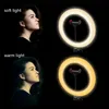 LED 10 inch Selfie Ring Light Holder RGB Lamp Photography Night Flash With Mini 19cm Stand Tripod for Mobile Phone Studio YouTube Video Live