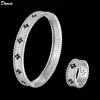 Donia Jewelry Hot Bangle Four-Leaf Flower Exagerated Titanium Aço Micro-embutido Zircão Europeu e American Fashion Designer presente com caixa