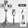 Selfie Stick 2024 Wireless Bluetooth With Led Ring Light Foldable Tripod Monopod For Iphone Xiaomi Huawei Samsung Android Live Tripod