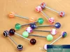 Gemengde kleur acryl tong stormring voor vrouwen snoep kleur piercing tong piercing ring studs barbell sieraden knabbelen door