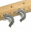 Parti 100pcs Gud Moon Face Alloy Charms Pendants Retro Smycken Göra DIY Keychain Ancient Silver Pendant för armband Örhängen 28x17mm