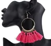 Bohemian Statement Tassel Earrings For Women Vintage Round Long Drop Earrings Wedding Party Bridal Fringed Jewelry Gift 12 Colors DHL free