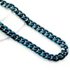 AMUMIU модное синее полированное ожерелье из нержавеющей стали, звенья цепи, мужские ювелирные изделия, крутые классические подарки для вечеринок HN035258n