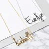 Fashion Personalized Carrie Style Name Pendant Necklace For Women Gold Custom Any Name Chain Choker Stainless Steel Jewelry Gift Y200810