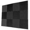 جديد 12pcs صوتية لوحة الرغوة الصوتية البلاط السجل السجل 12 x12 x1 أسود مقاوم للصوت للاستوديوهات Home Recital HA251A