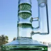 Bedwelmende Glazen Bong Rechte Buis Triple Honingraat Percolator Perc Kleurrijke Waterpijpen Tonado Olie Dab Rigs 14mm Joint Met Kom WP525