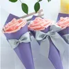22cm Bow Flower Cone Paper Rhinestone Candy Box Decoration Creative Wedding Party Favors Presentväska prydnad Blommor 1xya G2