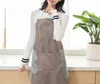 Creative hand wiping apron linen adjustable aprons lace-up sleeveless apron japanese style home kitchen oil and waterproof gown with pocket