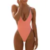 POLLED DEEP V One Piece Swimsuit Thong Swimwear Women 2019 Trikini Backless Bodysuit High Cut Leg Female Monokini Bathing Suit331a