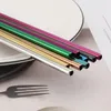 Personalizzato 304 acciaio inossidabile Straw insieme riutilizzabile Dritto Bent spazzola di pulizia metallo 5Pcs Set Food Grade sicuro Cannuccia Set