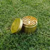 花粉キャッチャーゴールド亜鉛合金メタルハーブグラインダータバコグラインダータバコスパイスクラッシャーと1×高品質4ピース