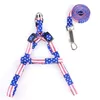 Hund Harness Leases Nylon Tryckt justerbar husdjurshundkrage valp kattdjur tillbehör husdjur halsband rep slips krage lx3365