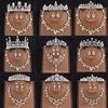 Set di gioielli da sposa Tiara perle e corone Collana e orecchini Set Head Wedding Jewelry King Princess Crown Women Party5081392