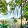 Wallpapers beautiful scenery wallpapers Waterfall wallpapers Big Tree Lotus Nine Fish 3D Landscape wallpapers Painting Background Wall