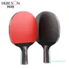 Whole-huieson 2pcs yükseltilmiş 5 yıldızlı karbon masa tenis raket seti hafif güçlü ping ping pong kürek yarasa iyi kontrol 263b